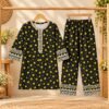 Plum Floral Frock with Pink Embroidered Jacket Kotri For Girls